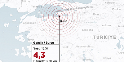 Bursa'da 4,3 büyüklüğünde deprem