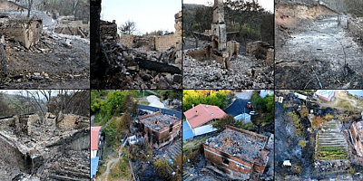 Karabük'te orman yangınlarının yol açtığı hasar görüntülendi